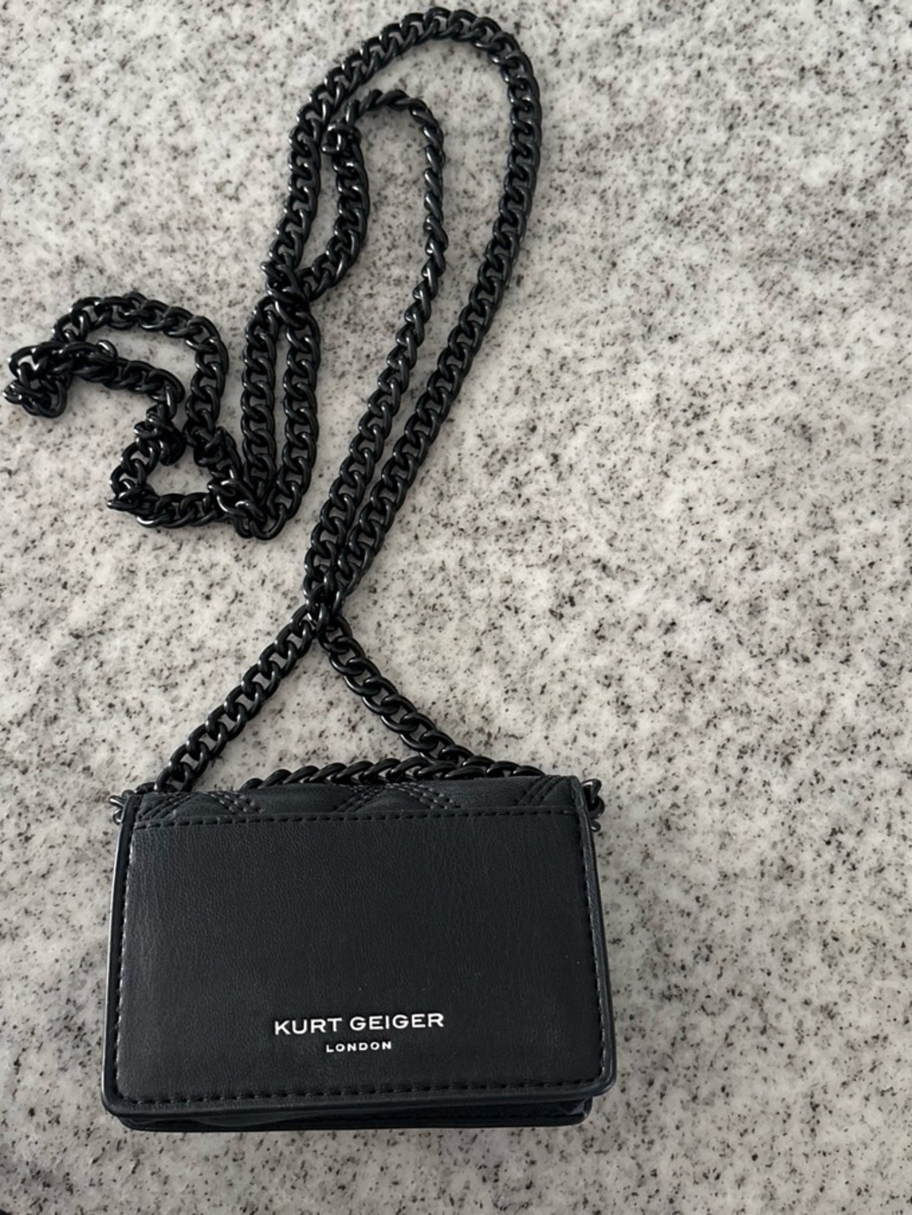 Kurt Geiger Black Mini Shoulder Bag with Chain Strap